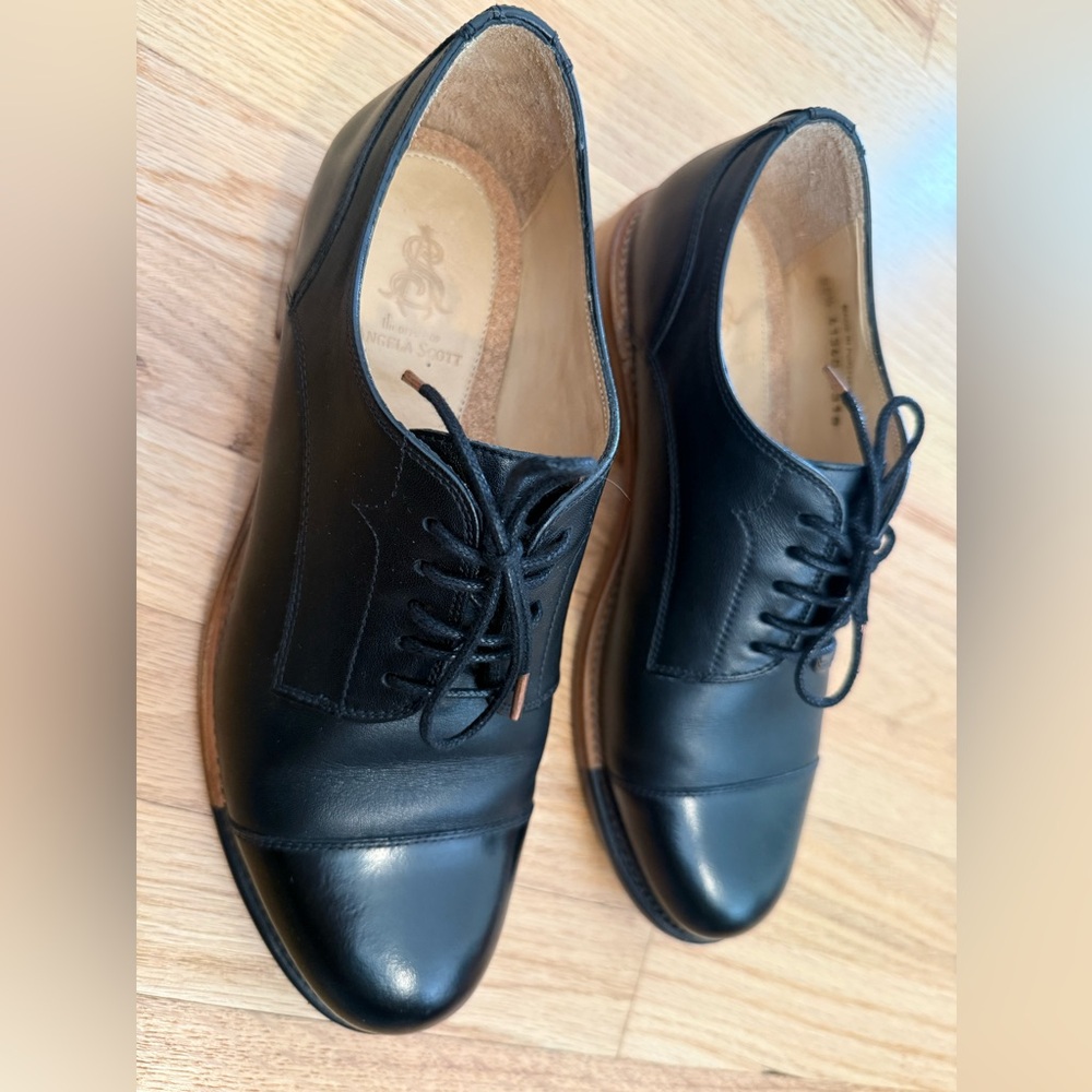 The Office of Angela Scott black Oxford Mr Franklin leather discontinued 38.5 👀 - Picture 10 of 16